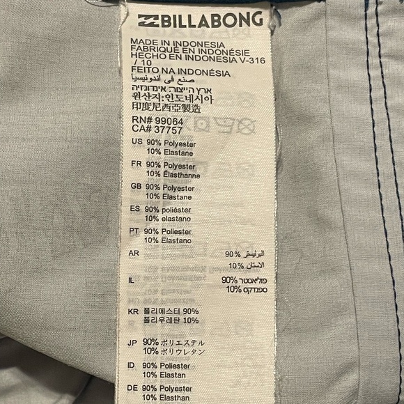 Billabong Recycler Mens Swim Surf Board Shorts 73 Stripe OG Blue Sz 34 - Picture 5 of 8